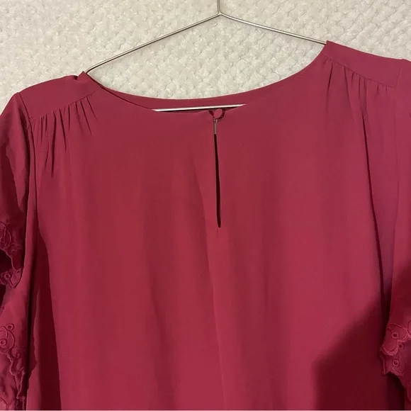 LOFT Mini Dress Flutter Sleeve Drawstring Waist Flowy Flattering Womens Medium - Picture 5 of 9